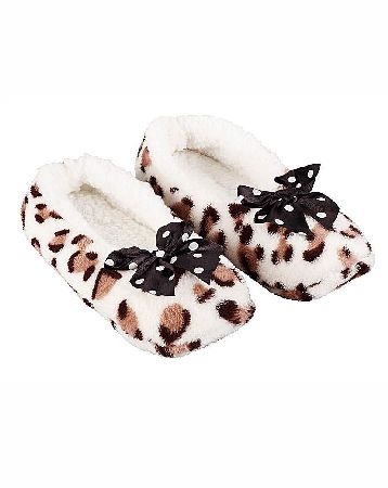 The Brilliant Gift Shop Animal Print Furry Slippers