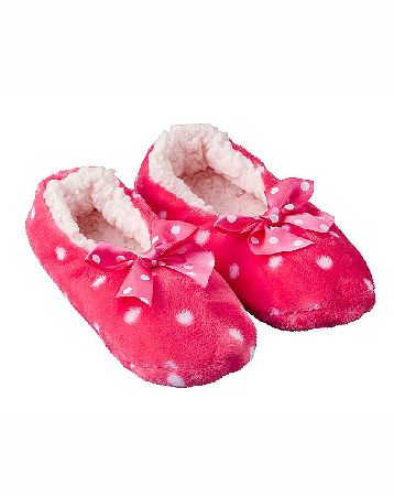 The Brilliant Gift Shop Pink Spotty Furry Slippers