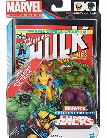 Marvel Universe Greatest Battles Action Figure Comic 2Pack - Wolverine vs Hulk