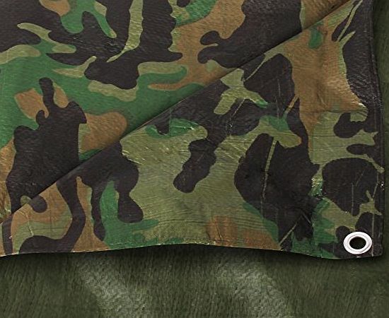 The Chemical Hut 1.8m x 2.4m Waterproof Camouflage Army Tarpaulin Ground Sheet - Comes with TCH antibac pen
