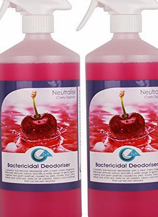 The Chemical Hut 2 Pack of Cherry Explosion Carpet, Kennel amp; Upholstery Deodoriser- Kills Germs amp; Odours Caused By Pets, Feaces, Urine
