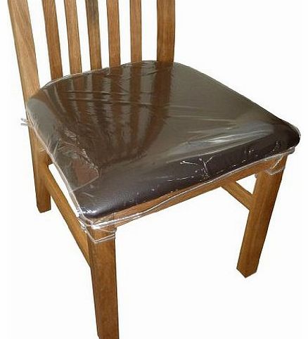 4 x Clear Plastic Dining Chair Seat Cushion Covers Protectors.