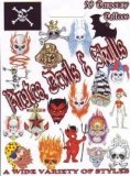 Assorted Pack of 50 Pirates Devils and Skulls Tattoo Sheets