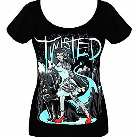 Twisted Dorothy Scoop Neck T Shirt (SMALL)