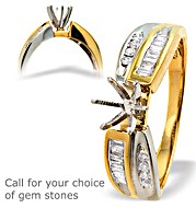 The Diamond Store.co.uk 18K 2-tone Baguette Diamond Ring (0.27ct)