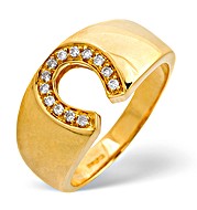 18K Gold Diamond Horseshoe Ring 0.15CT