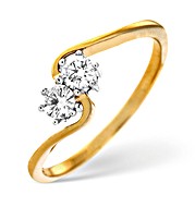 The Diamond Store.co.uk 18K Gold Diamond Twist Ring 0.15CT H/Si