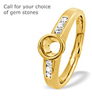 The Diamond Store.co.uk 18K Gold Rubover Channel Set Ring Mount (0.13ct)