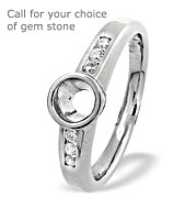 18K White Gold Channel Set Ring Mount Dia 0.13ct
