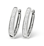 The Diamond Store.co.uk 18K White Gold Invisible Set Hoop H/Si Diamond Earrings