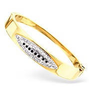 18KY Diamond and Sapphire Design Bangle 0.50CT