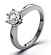 The Diamond Store.co.uk 1CT BEST VALUE High Set Solitaire Ring in 18K White Gold