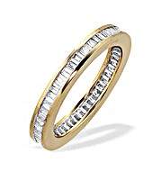 The Diamond Store.co.uk 9K Gold Baguette Full Eternity Diamond Ring (1.00ct) - Size P1/2
