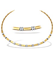 9K Gold Diamond Box Design Necklace 0.30CT