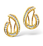 The Diamond Store.co.uk 9K Gold Diamond Curve Earrings 0.25CT