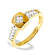 9K Gold Diamond Design Ring (0.24ct)