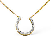 9K Gold Diamond Horseshoe Necklace 0.25CT