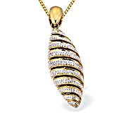 The Diamond Store.co.uk 9K Gold Diamond Set Tapered Egg Pendant (D0.31ct)