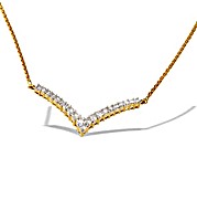 The Diamond Store.co.uk 9K Gold Diamond Wishbone Necklace (0.50CT)
