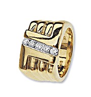9K Gold Five Stone Diamond Gents Rings (0.25ct)