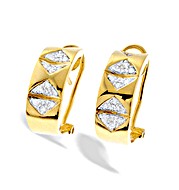 9K Gold Triangle Design Diamond Earrings(0.21ct)