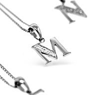 The Diamond Store.co.uk 9K White Gold Diamond Initial Pendant Choose A-Z