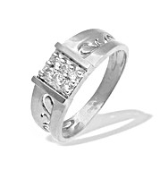 9K White Gold Diamond Pave Design Ring