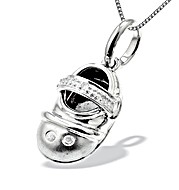 9K White Gold Diamond Shoe Pendant (0.03ct)