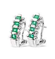The Diamond Store.co.uk 9K White Gold Emerald Earrings (0.55ct)