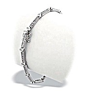 9K White Gold Tennis Bracelet with Rubover Diamonds(0.85ct)