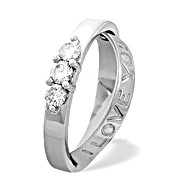 The Diamond Store.co.uk 9K White Gold Three Stone Diamond Love You Ring