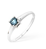 9KW Blue Diamond Single Stone Ring 0.25CT