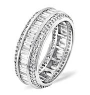 The Diamond Store.co.uk Baguettes and Round Diamonds 18K White Gold 2CT Eternity Ring
