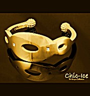 Chic Ice Diamond Designer Silver and Gold Vermeil Torino Torque Bangle