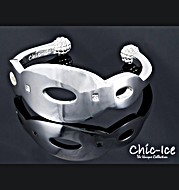 Chic Ice Diamond Designer Silver Torino Torque Bangle