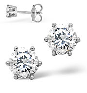 The Diamond Store.co.uk H/Si Mens Earrings .50CT Single Stone Diamond 18KW