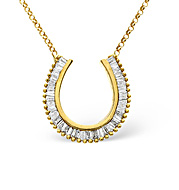 Horse-Shoe Necklace 0.50CT Diamond 9K Yellow Gold