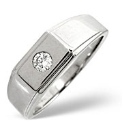 The Diamond Store.co.uk Mens Ring 0.20CT Diamond 9K White Gold