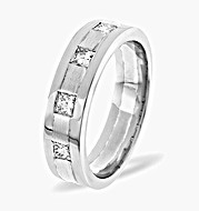 PALLADIUM DIAMOND WEDDING RING 0.35CT G/VS