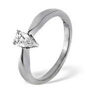 The Diamond Store.co.uk PEAR SHAPED 18KW DIAMOND SOLITAIRE RING 0.25CT H/SI