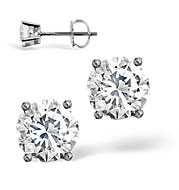 PLATINUM DIAMOND STUD EARRINGS 1.00CT G/VS