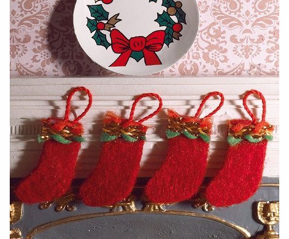 The Dolls House Emporium Felt Christmas Stockings, 4 pcs