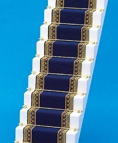The Dolls House Emporium Navy amp; Gold Edged Stair Carpet