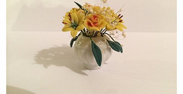 The Dolls House Emporium Yellow Flowers in White Vase