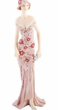 The Emporium Gifts Art Deco Broadway Belles Lady Figurine Statue. Pink Colour #03