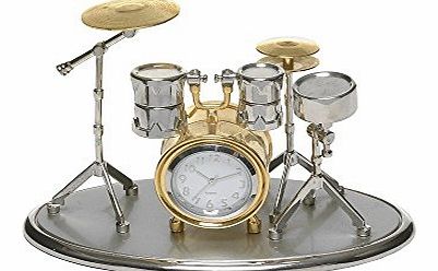 The Emporium Miniature Clocks Miniature Drum Kit Novelty Silver 