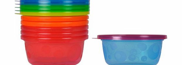 The First Years Sava Semi Disposable Bowls with Lids (8 oz/237 ml) (Colours May Vary) (Pack of 7)