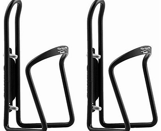 The Friendly Swede Alloy Bicycle Water Bottle Cage (2 Pack), Black