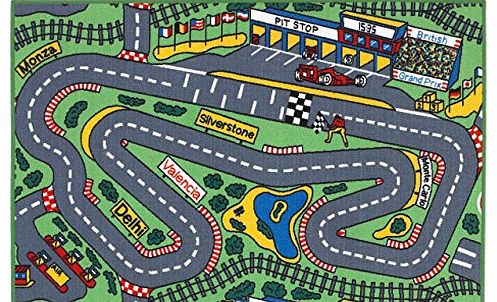 Superb Kids Formula 1 Racing Car Road Map Play Rug 1m x 2m (33 x 66 approx)