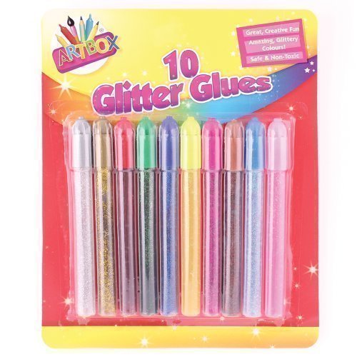 10 x Childrens Kids Glitter Glue Art Craft Pens! Gold Silver Red Green Pink Blue +